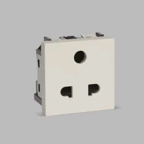 Euro White ABB IVIE IIK20006 BL 6A 2 Plus 3 Pin Socket, For Electric Fittings