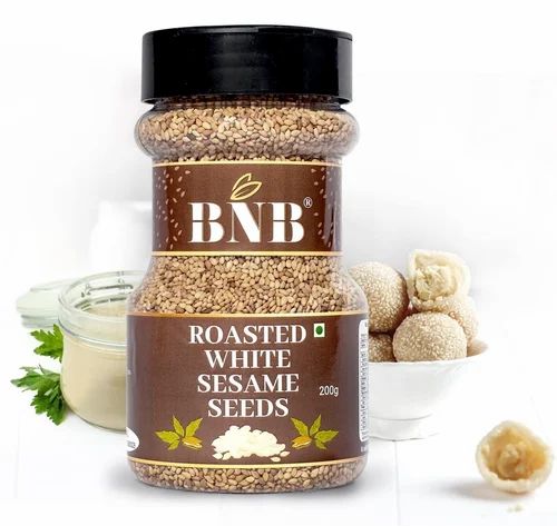 Dried BNB Premium Roasted White Sesame Seeds 200 GM, For Cooking, Packaging Type: Jar