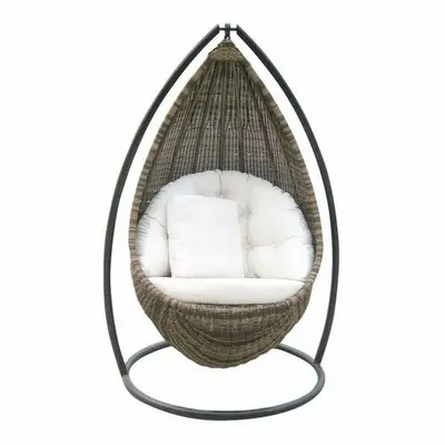 Grey Metal,Wicker CFI-144 Single Seater Swing, For Outdoor,Garden