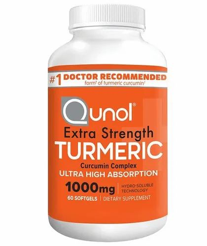 Qunol Turmeric Curcumin 1000 Mg, 120 Softgels, Prescription, Packaging Type: Bottle