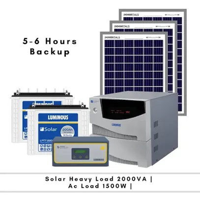 Solar Heavy Load 2000VA | Ac Load 1500W | 5-6 Hours Backup