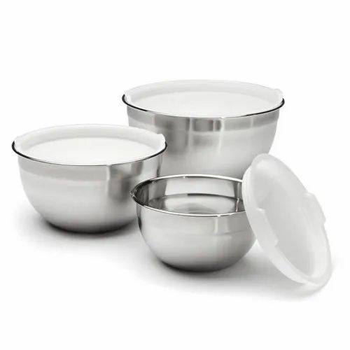 Classic Essentials Round Stainless Steel Euro Bowl Set, For Home