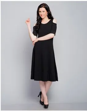 Viscose Spandex Flared Dress