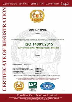 ISO 14001 2015 Certification Service, For Manufacturing