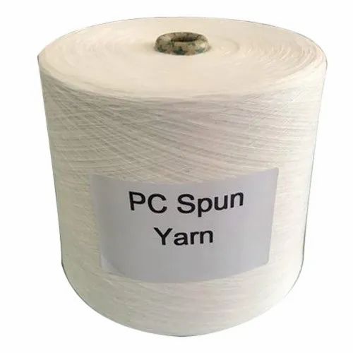 Semi-Dull Plain Polyester Cotton Spun Yarn, For Weaving, 20