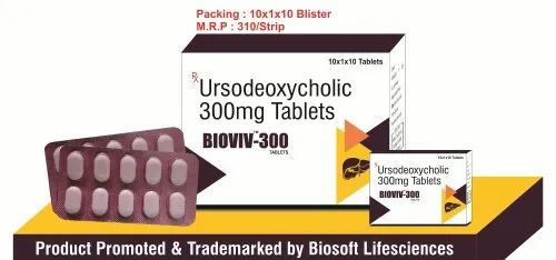 Ursodeoxycholic Acid 300mg tab, Packaging Type: Blister