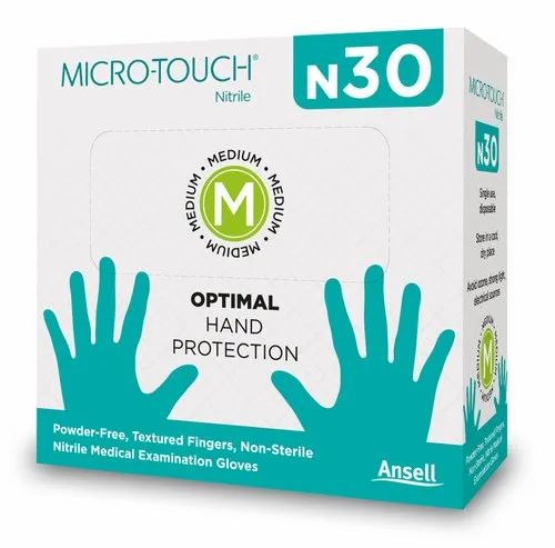 Blue N30 Micro Touch Nitrile Exam Gloves, Powder Free