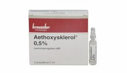 400 mg Aethoxysklerol Injection, Packaging Size: 0.5% 2 ml 5 Ampoules/Box