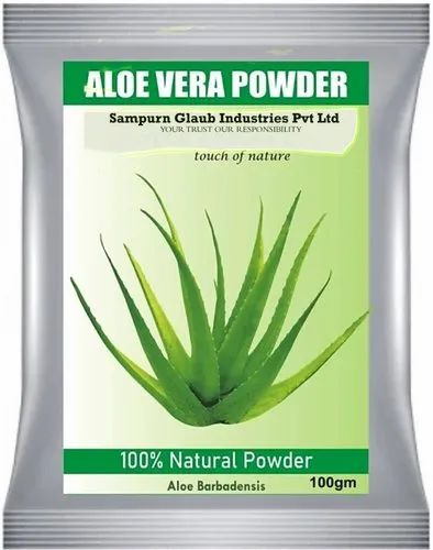 Natural Aloe Vera Dry Leaf Powder Pouch Pack, Packaging Size: 100 Gm