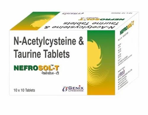 Nefrosol-T N Acetylcysteine Taurine Tablets, Packaging Type: Box