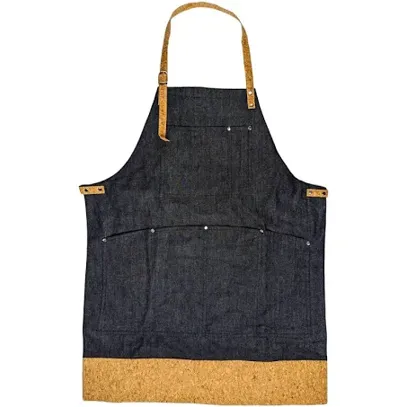 Denim and cork Apron Blue