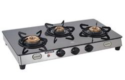 Three Burner Gas Stove Alfa SS Glass Top Auto (All in One)