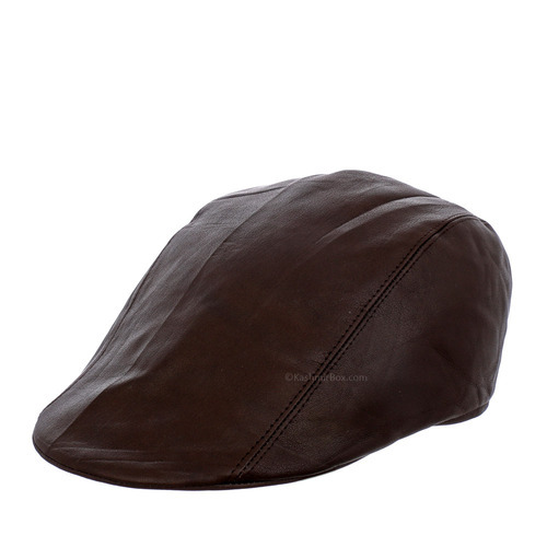 Brown Leather Golf Cap