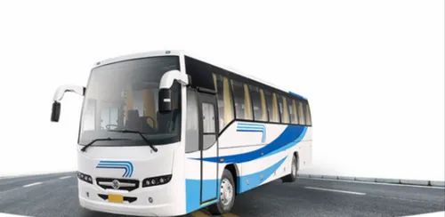 White And Blue Ashok Leyland 12M FE Diesel Staff Bus