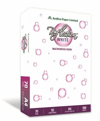 Andhra Reflection White 70 GSM, Size: A4, Packaging Size: 500 Sheets per pack