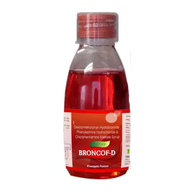 BRONKOF-D Dextromethorphan Chlorpheniramine Phenylephrine Syrup, 100 ml