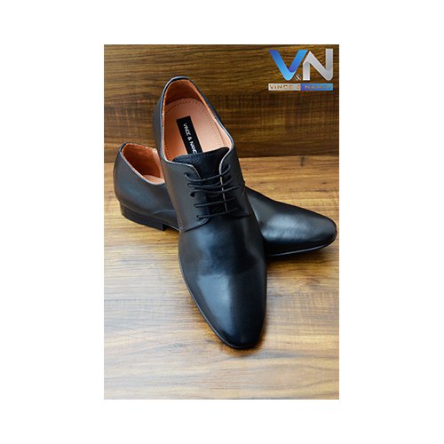 Black Lace-up Casual Leather Shoes