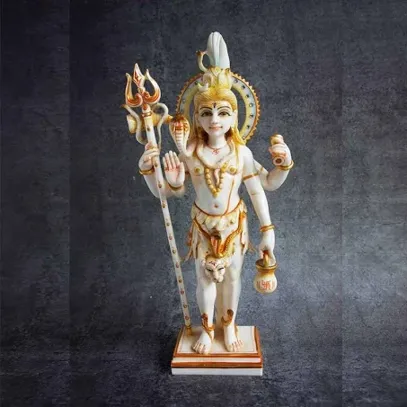 White Marble Dust Painting Standing Shiva by Satgurus