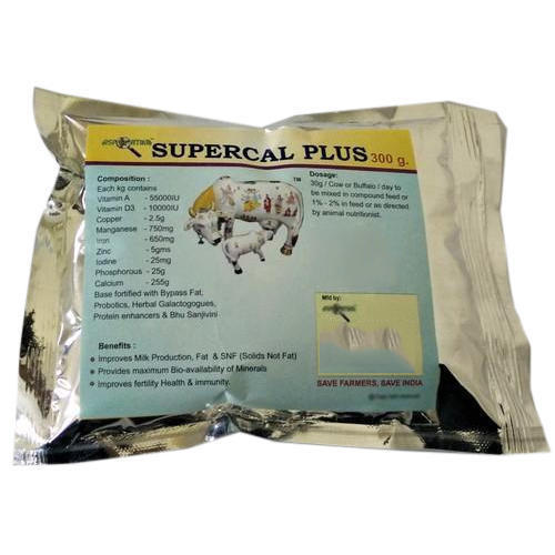 Supercal Plus Cattle Milk Enhancer Supplement, Pack Size: 300 Gm, Packaging Type: Carton