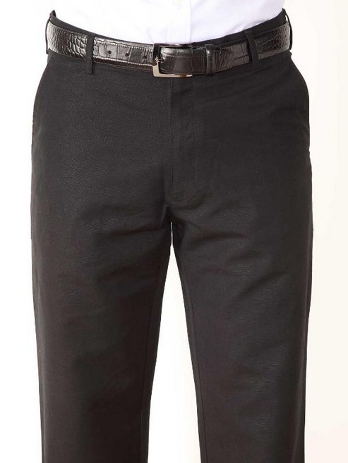 Portofino Linen Classic Fit Black Trouser