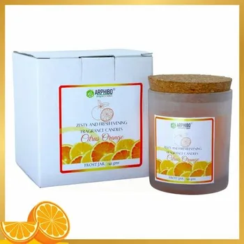 Aroma Soy Wax Arphibo Citrus Orange Fragrance Scented Candle, Packaging Type: Box