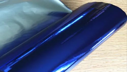 Blue Metalized Polyester Side Plain Coated