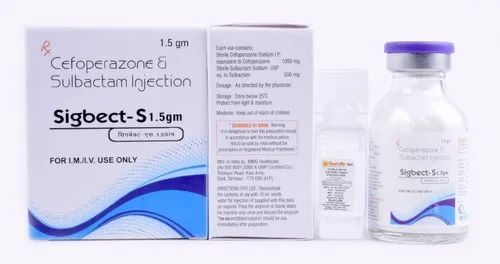 Brand SIGBECT-S 1G INJ - Cefoperazone & Sulbactum Injection, Vial Packing, Prescription