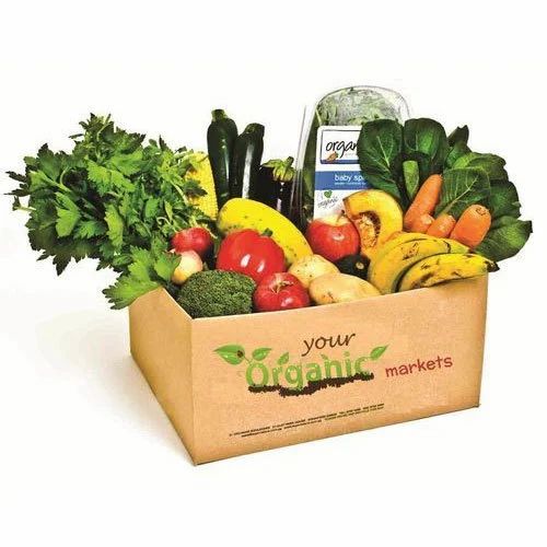 Single Wall 3 Ply Vegetables Packaging Printed Corrugated Box, 5 - 10 Kg