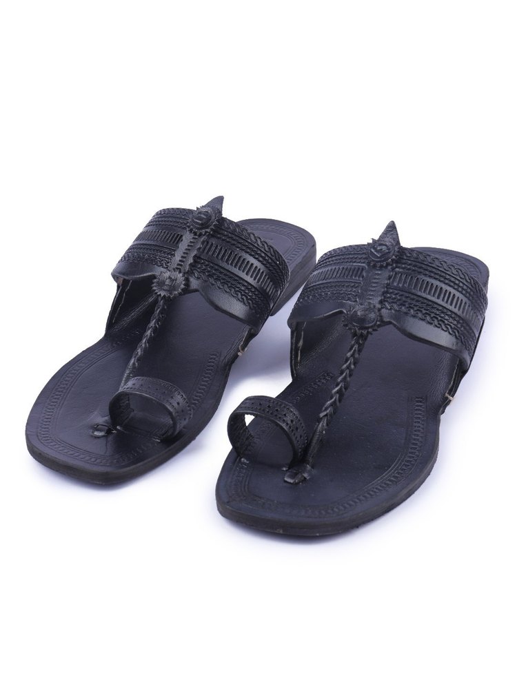 Black Ladies Kolhapuri Slippers