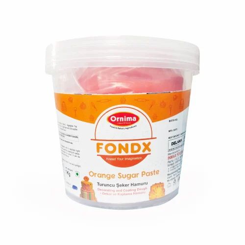 12 Buckets In Each Box Sweet Fondx Sugar Paste Orange Fondant, Clay, Packaging Size: 1 kg Bucket