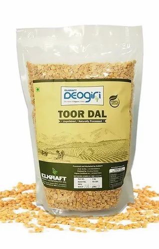 Yellow Deogiri Organic Toor Dal, Packaging Size: 1 Kg, Packaging Type: Packets