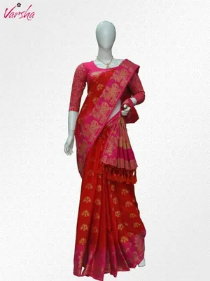 Varsha Red Ladies Border Saree