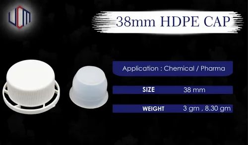 White Seal Caps 38mm HDPE Cap With Plug, For Pharmaceutical