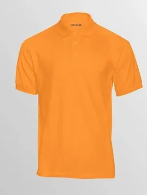 Orange Plain Cotton Polo Neck T Shirts, For Promotional