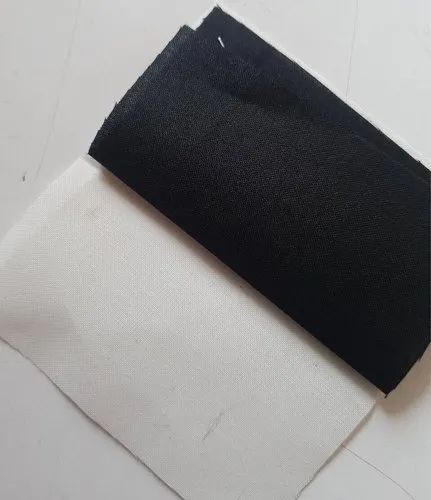 Polyester Cotton Pocketing Fabric (RFD), Plain/Solids, Black,White