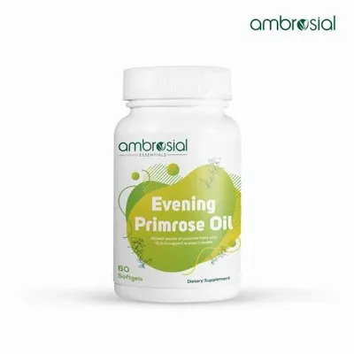 Ambrosial Evening Primrose Oil (EPO) 1000mg, Pack Of 60 Softgel, Non prescription