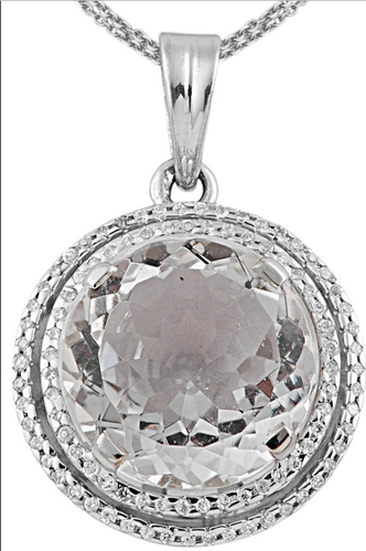 Crystal And White CZ Studded Pendant