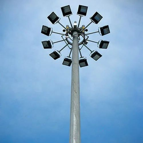 Mild Steel GALVANIZED High Mast Lighting Pole, For Streets