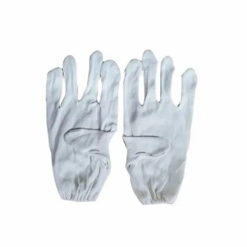 White Cotton Cloth Glove, Size: 8-10 Inch
