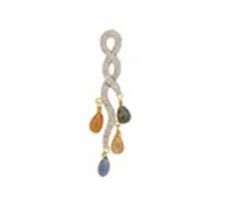 Designer Stone Studded Pendant With Gemstone Drop