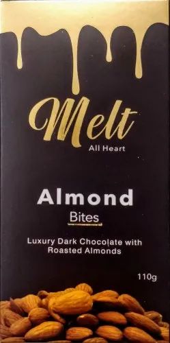 Bar Slightly Sweet Melt - Dark Chocolate With Roasted Almond, Packaging Size: 110 Grams