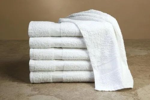 Jindal Home White Cotton Bath Towel, For Bathroom, 150 gsm