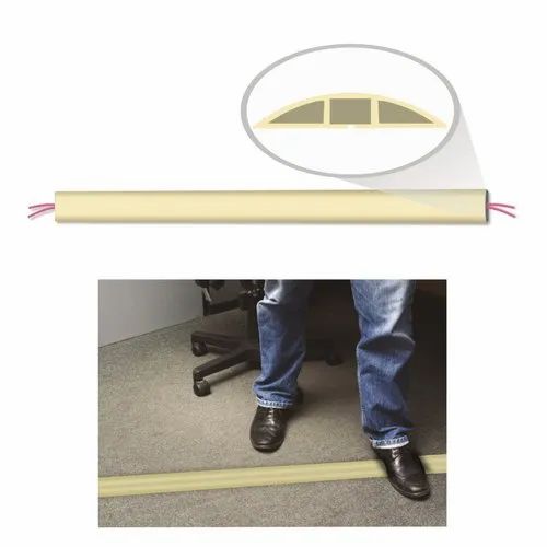 FG Rubber SAFE-T 1ST Cable Floor Protector XL1 - 1 Lane Ivory For Events,Hospitality