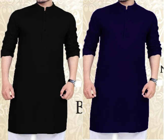 Cotton Casual Wear Mens Embroidered Kurta Pyjama, Machine wash