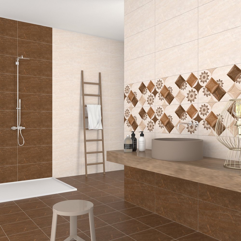 SISAM Glossy Ceramic Wall Tiles, Bathroom, 1x2 ft(300x600 mm)