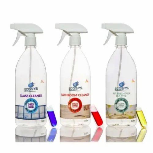 Ecosys Combo Of 3 Pack Glass, Bathroom Cleaner And Air Freshener Spray