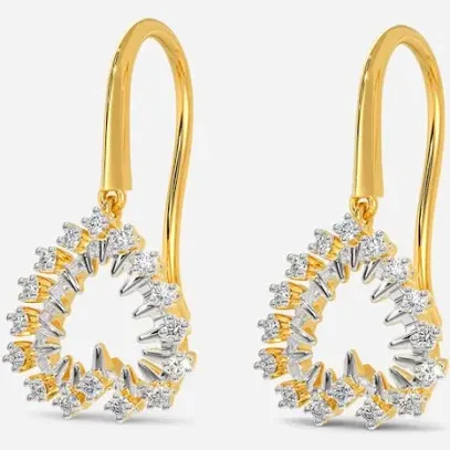 Diamond Earrings,2.57gm,18 KT-Zippered Romance Diamond Earrings-Yellow Gold Jewellery for women|Melorra