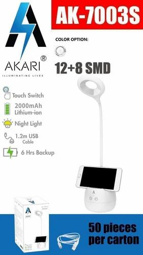 Plastic AKARI 7003S Table Lamp / Desk Lamp and Emergency Light, 10 W, Cool White