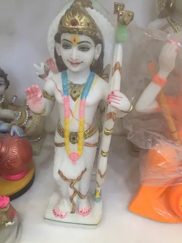 White Traditional, painted or plain Marble Ram Ji Statue, For Pooja and decoration, Size: 9 Inch-7 Feet