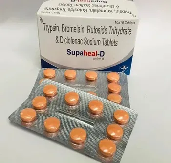 Trypsin Bromelain Rutoside Diclofenac Tablet Third party manufacturing, For Commercial, Packaging Type: Alu Alu